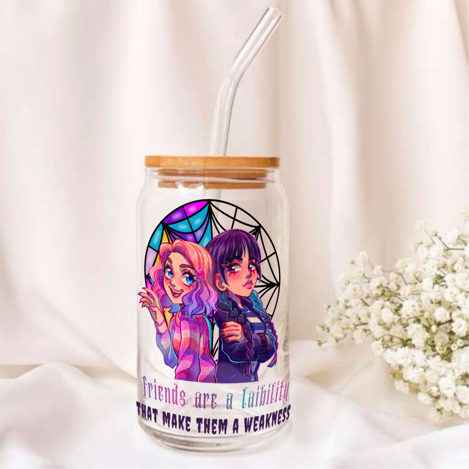 Wednesday Adams Glass Tumbler - 550ml - Image 2