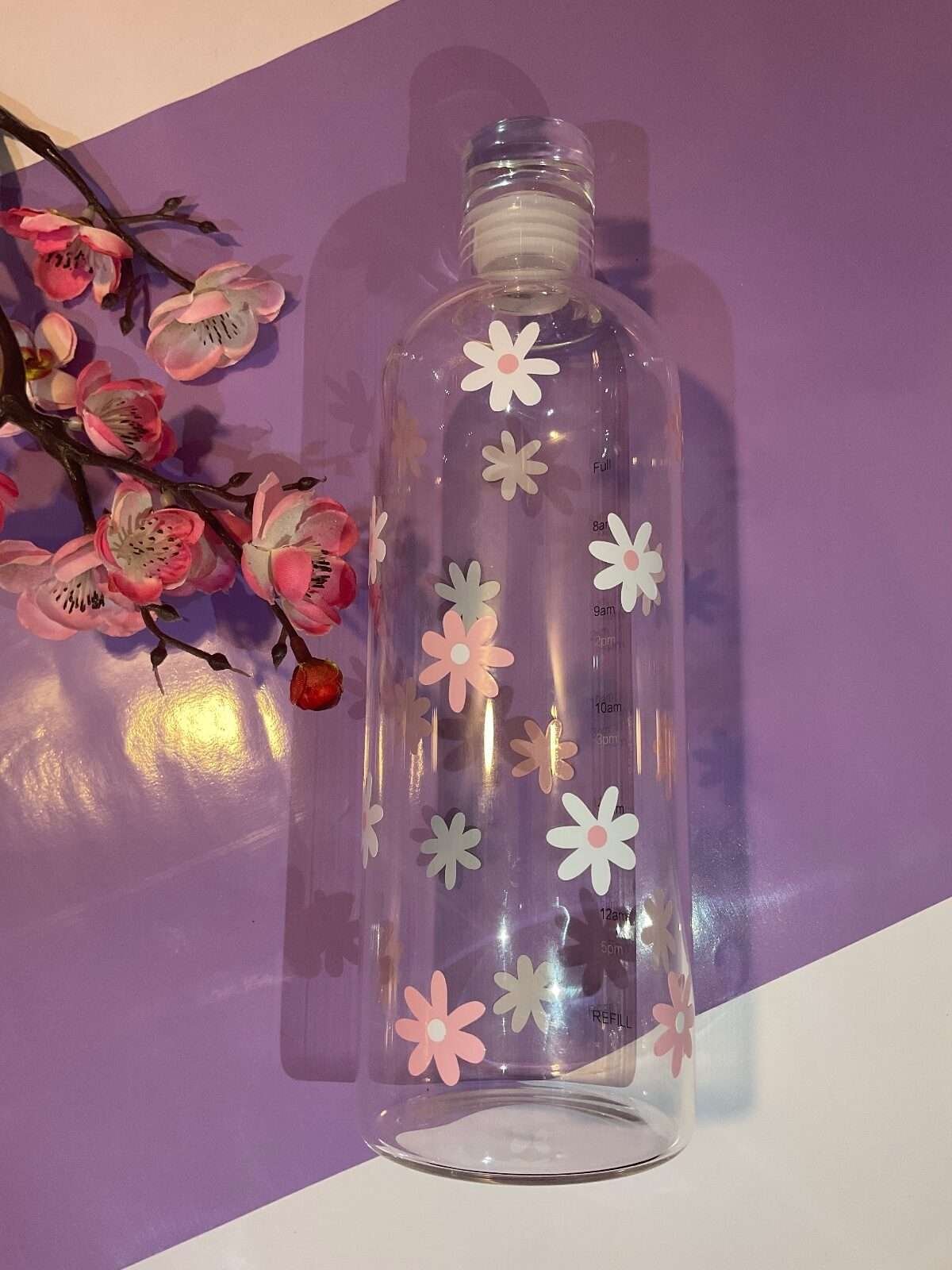 Floral Glass Bottle – 550ML