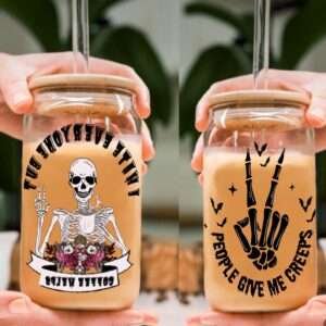 Skeleton Design 2 Glass Tumbler - 550ml