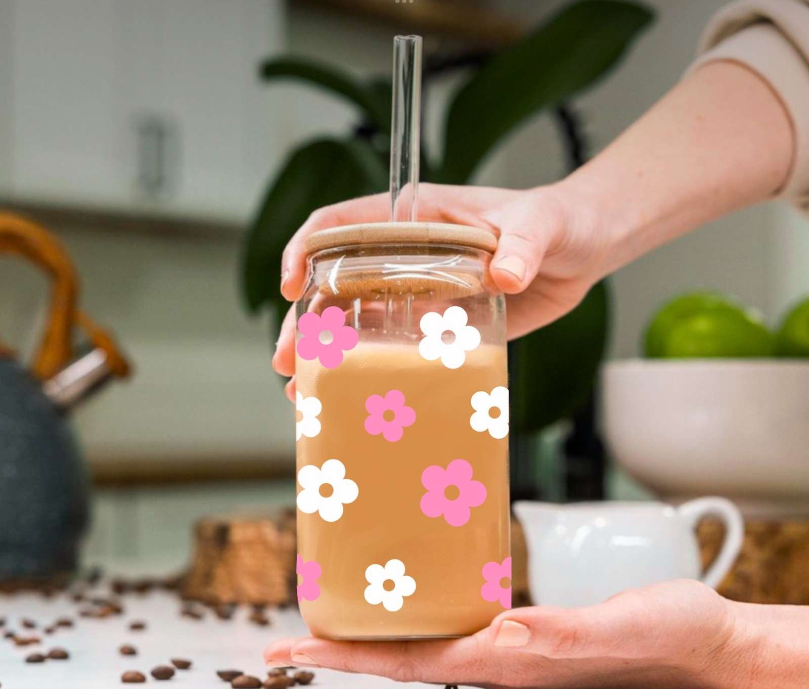 Blossom Brew Glass Tumbler - 550ml