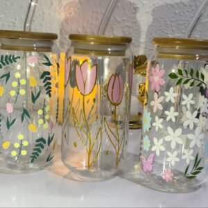 Floral Spring Glass Tumbler - 550ml