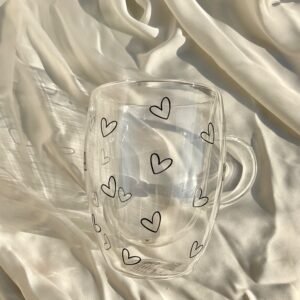 Heart Minimalistic Glass Mug