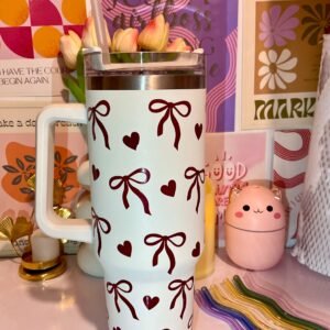 Burgundy Bow HydraSip 40oz