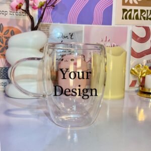 Customized Double-Wall Glass Mug 350ml
