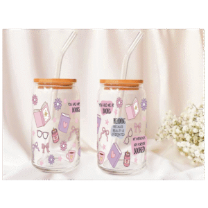 Booked & Brewed Glass Tumbler