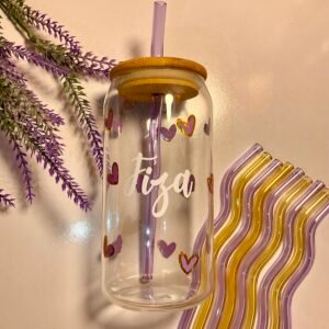 Custom Heart Glass Tumbler – 550 ml