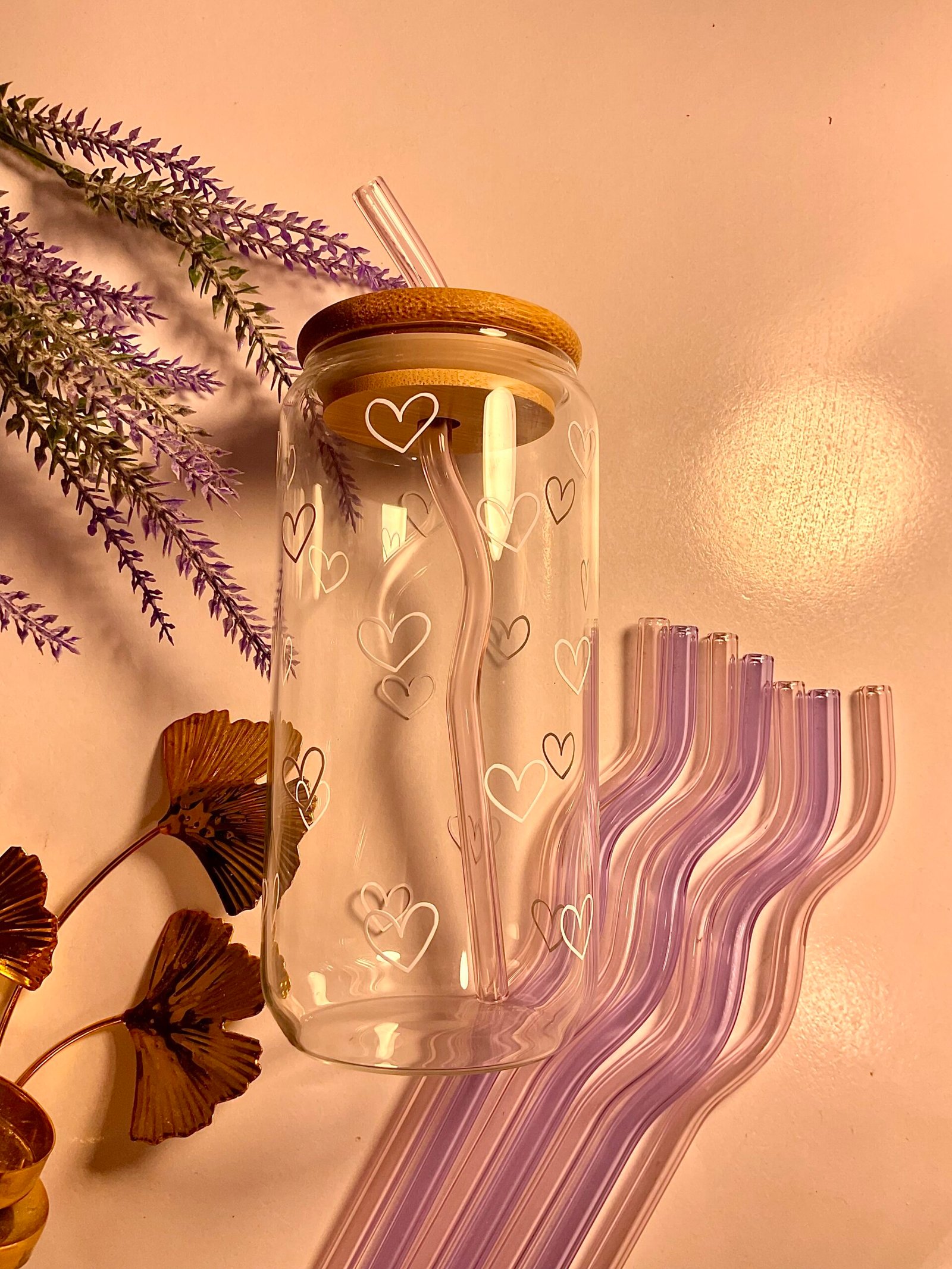 Minimalist Heart Glass Tumbler-550ml