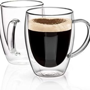 Double-Walled Insulated Glass Coffee Mug