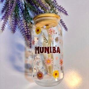 Botanical Charm Personalized Glass Tumbler